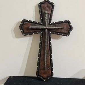 Rustic Brown and Black Wall Cross Decor